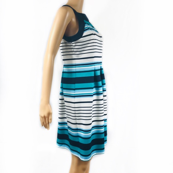 Enfocus Studio Blue and White Dress - Size 8 - Picture 6 of 8